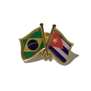 Pin Da Bandeira Do Brasil X Cuba