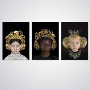 Quadros Decorativos 3 Peças Meninas Princesas