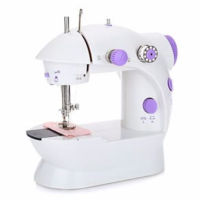 Mini Maquina De Costura Portátil Com Pedal Bivolt E A Pilha