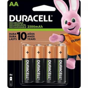Pilha Recarregável Aa 2500-Mah  Cartela C/4 Pilhas  Duracell
