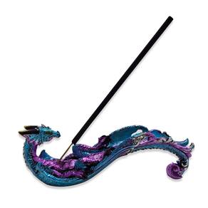 Incensário Vareta Dragão Guerreiro Azul Oriental 15cm