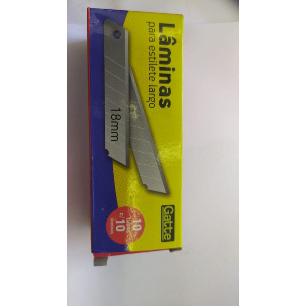 Lâmina Larga Para Estilete 18Mm - Tubo Com 10 Lâminas