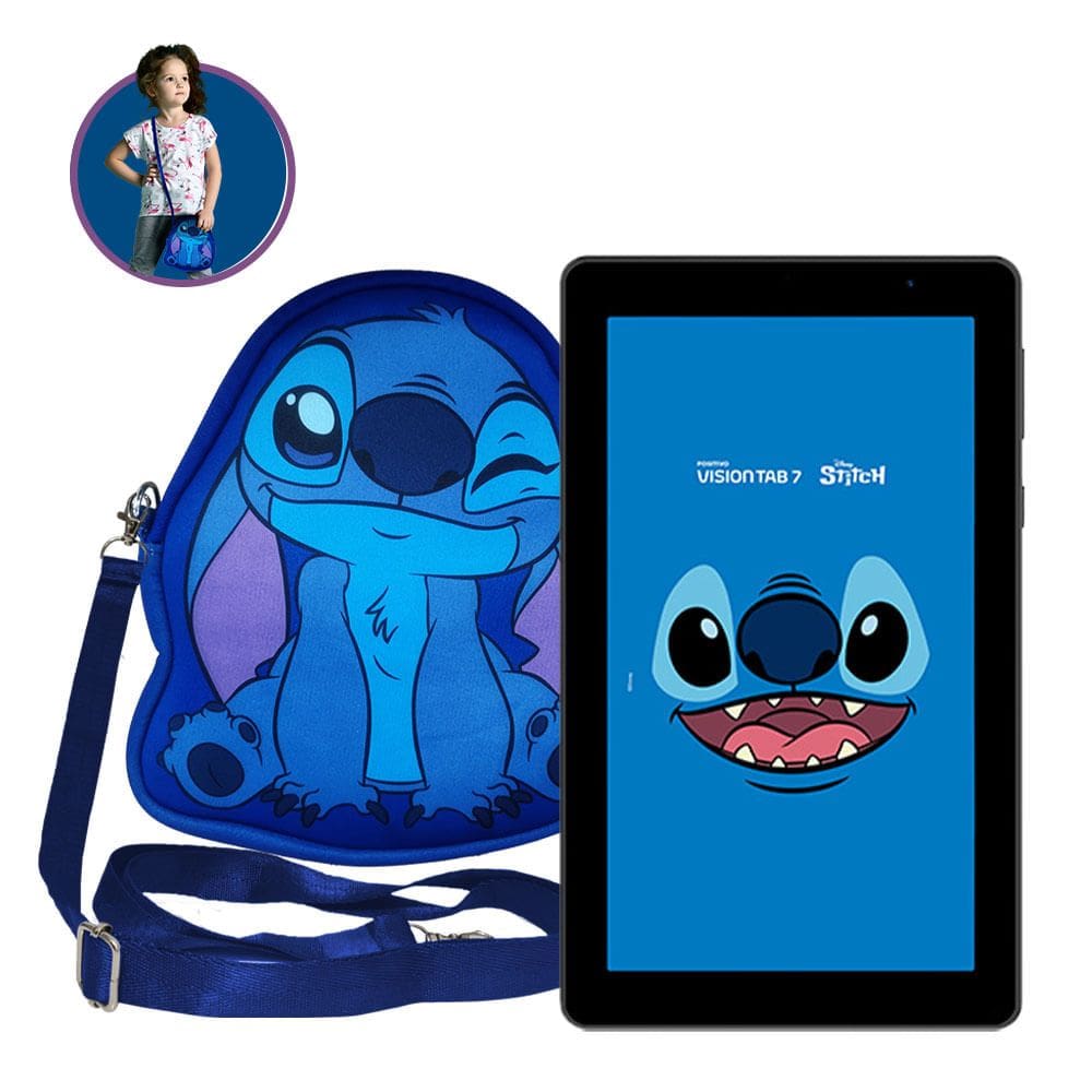 Tablet Positivo Vision TAB 7 Stitch + Capa e Bolsa - Octa-Core 3GB RAM 64GB Android 14 Go Wi-Fi Tela 7” IPS – Preto