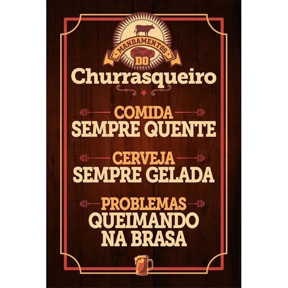 Placa Decorativa Quadro Regras Do Churrasco  V539