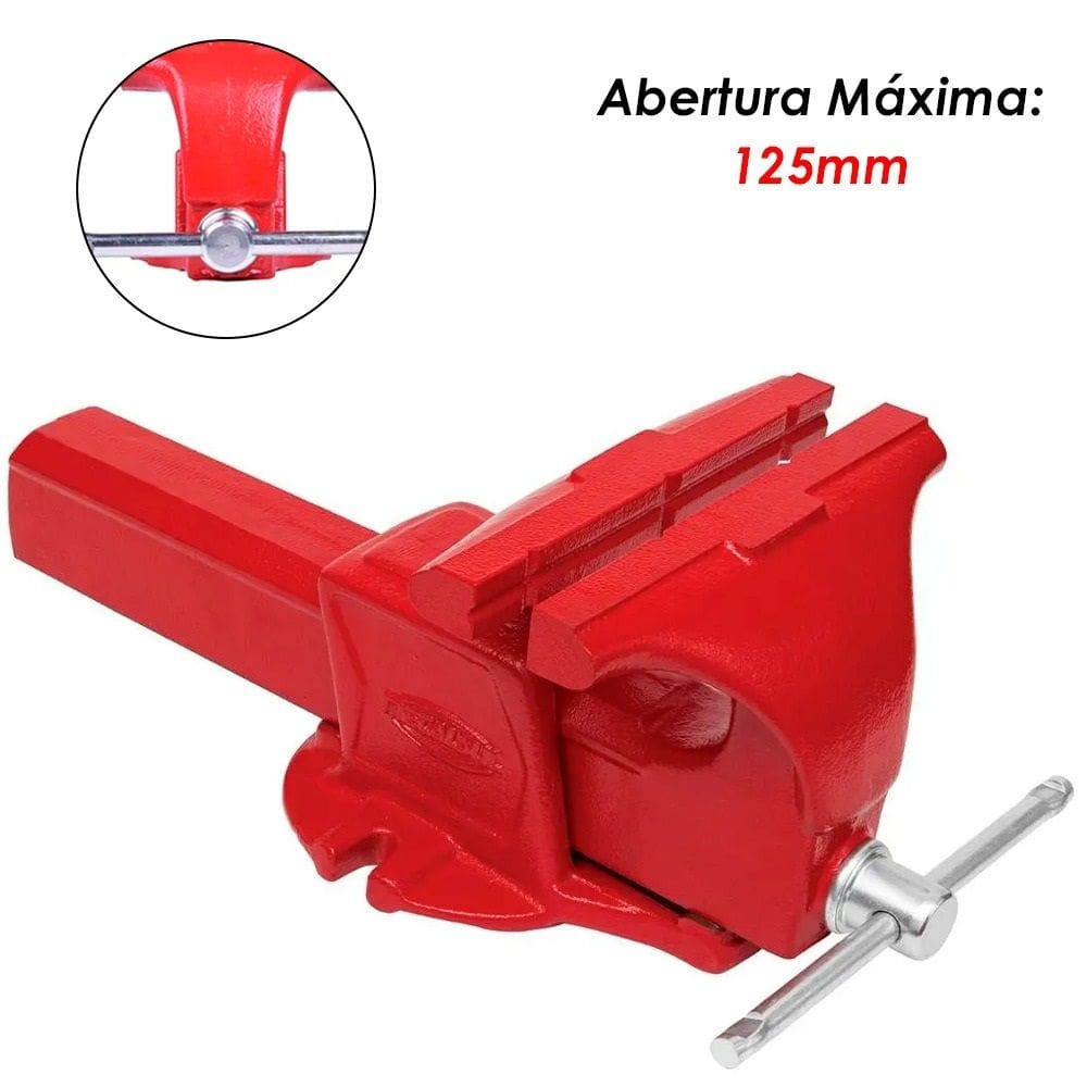 Morsa De Bancada N05 125Mm Prof.Mordente Fixo Metalsul Tmf05