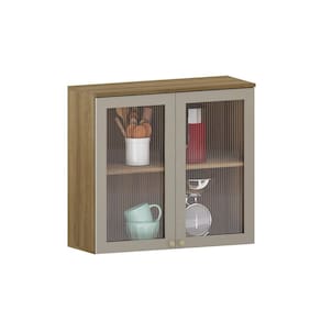 Armário 80 cm 2 Portas com Vidro Luciane Helô