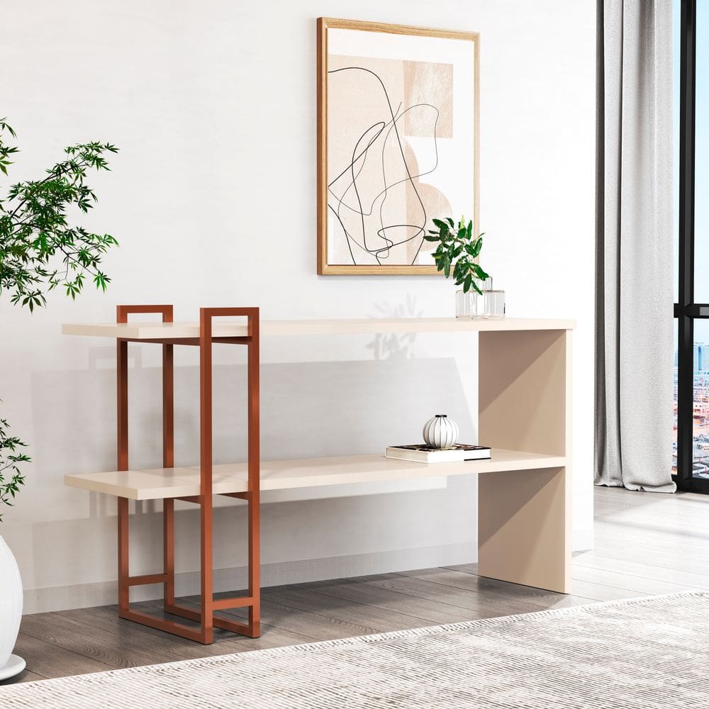 Aparador Para Sala de Estar 4034 Luxo Perola/Pés Bronze JB Bechara - Rede Móveis