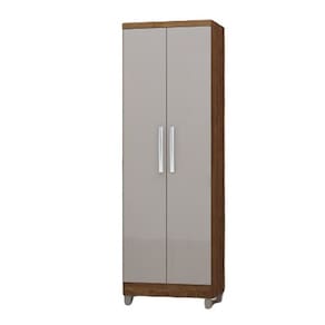 Armário Multiuso Fit Canela / Off White 2 Portas Sapateira / Lavanderia 1,90 ALTURA - E. E. Móveis
