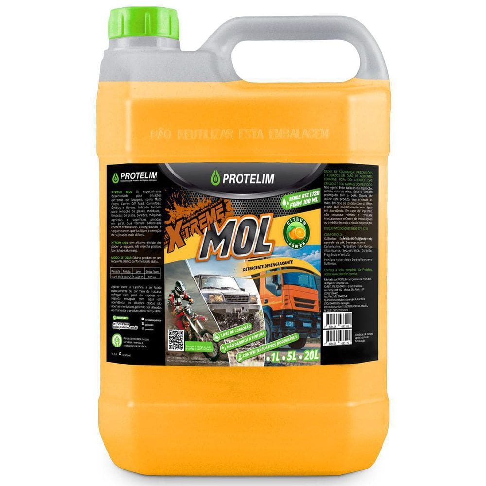 Detergente Desengraxante Xtreme Mol 5 Litros Protelim