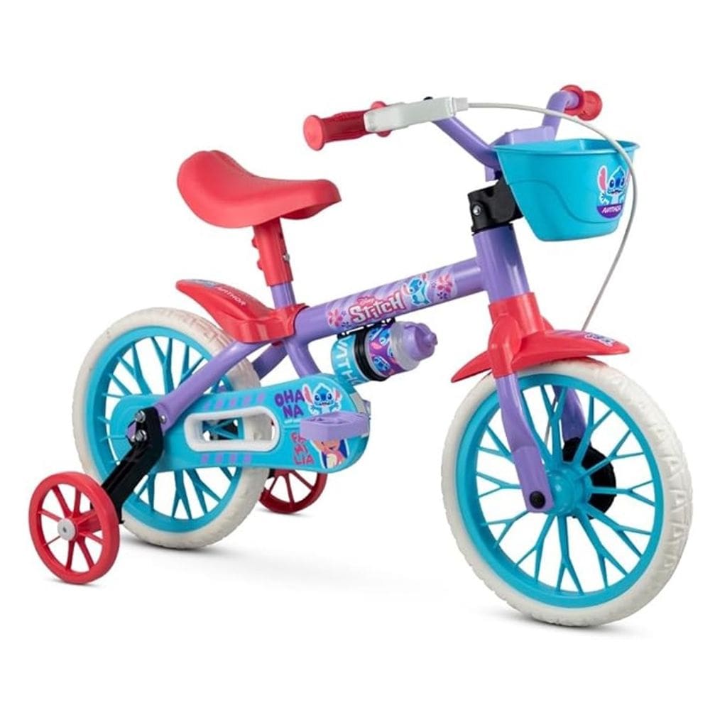 Bicicleta Infantil Aro 12 Com Rodinhas Stitch - Nathor