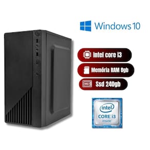 PC Intel Core i3, 8GB RAM, SSD 240GB Pronto com Win 10 trial