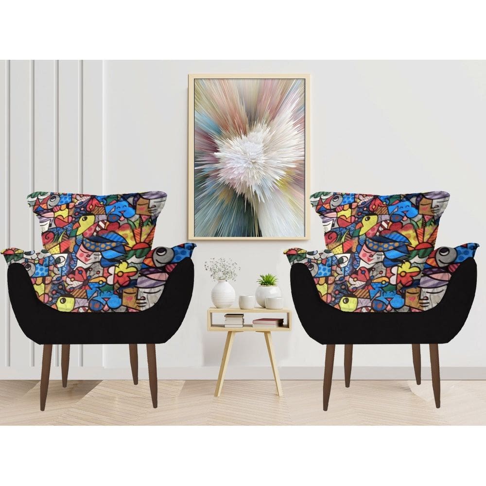 Poltrona Decorativa Parana Para Sala Confortável Romero Brito