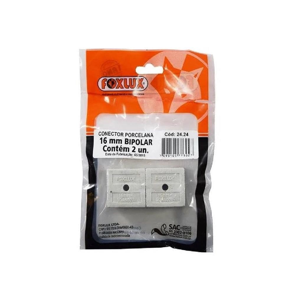 Conector de Porcelana Tripolar 10Mm C/2 Un Foxlux