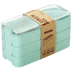 Marmita Fitness Lunch Box 900ml 3 Divisórias Pote Mantimento Bento 3 em 1 Lorben
