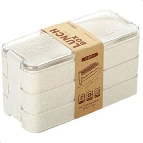 Marmita Fitness Lunch Box 900ml 3 Divisórias Pote Mantimento Bento 3 em 1 Lorben