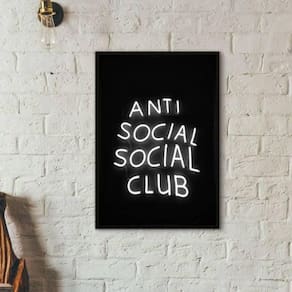 Quadro Anti Social Social Club 45X34Cm Moldura Preta
