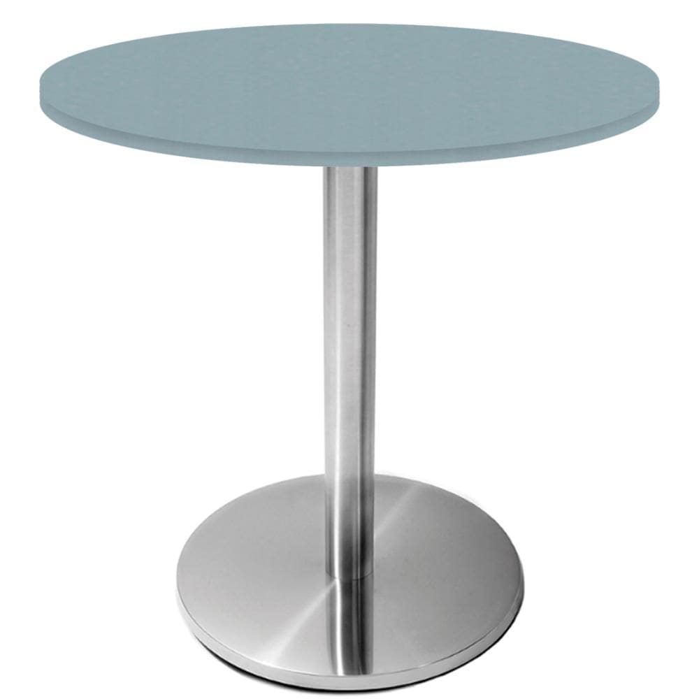 Mesa Beta Inox 75 cm (Altura) Disco Redondo Tampo MDP Redondo 60 cm (Larg) x 2,50 cm (Alt) Cinza