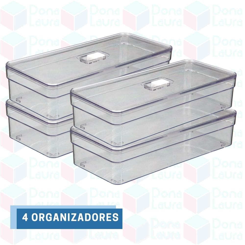Conjunto 4 Organizadores Modular Acrilico Porta Ovos Cozinha