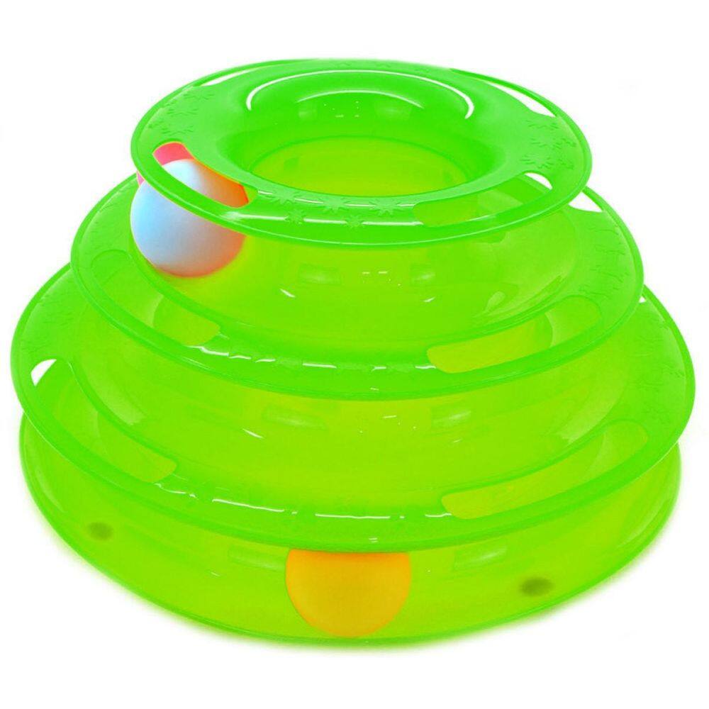Brinquedo Para Pet Gatos Torre 3 Andares Com Bolinhas
