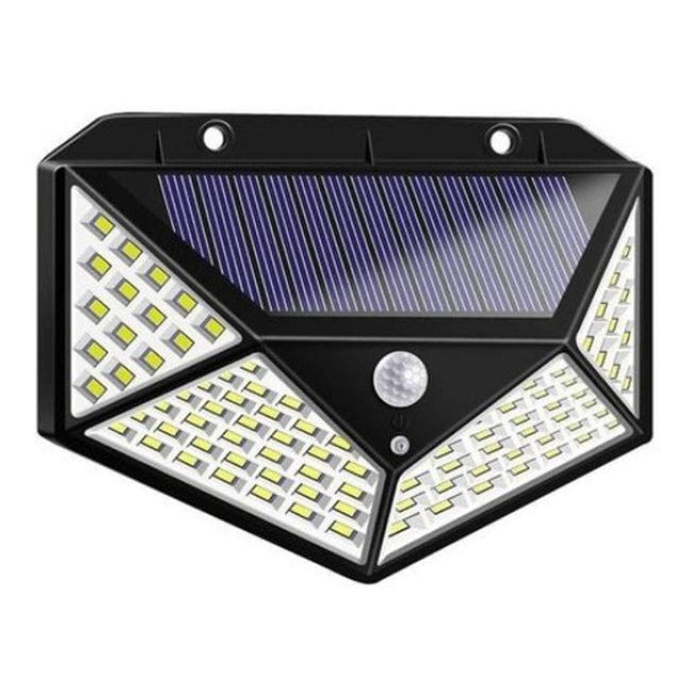 Luminária Solar Parede 100 Led Sensor 2 Funções