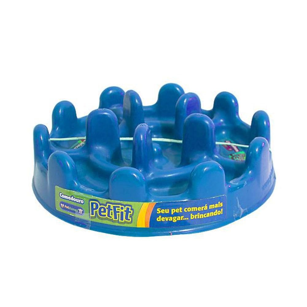 Comedouro Pet Fit Pet Games Azul Para Cães Ansiosos Azul