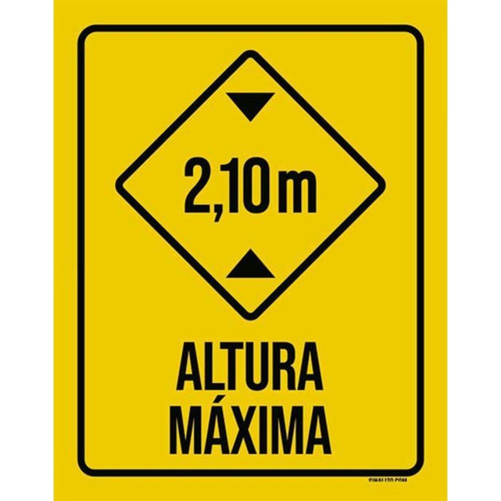 Kit 10 Placas Sinalização - Altura Máxima 2M10 Amarela