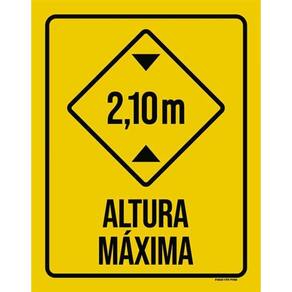Kit 10 Placas Sinalização - Altura Máxima 2M10 Amarela