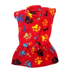 Roupas De Inverno Para Cachorro - Vestido Soft Vermelho G