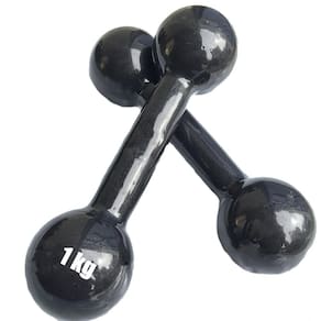 Par De Halteres Bola Cotonete Ahead Sports Preto 1Kg