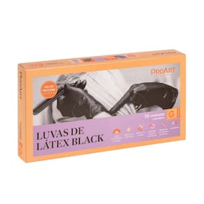 Luvas De Látex Black Tamanho G 20 Unidades - Proart