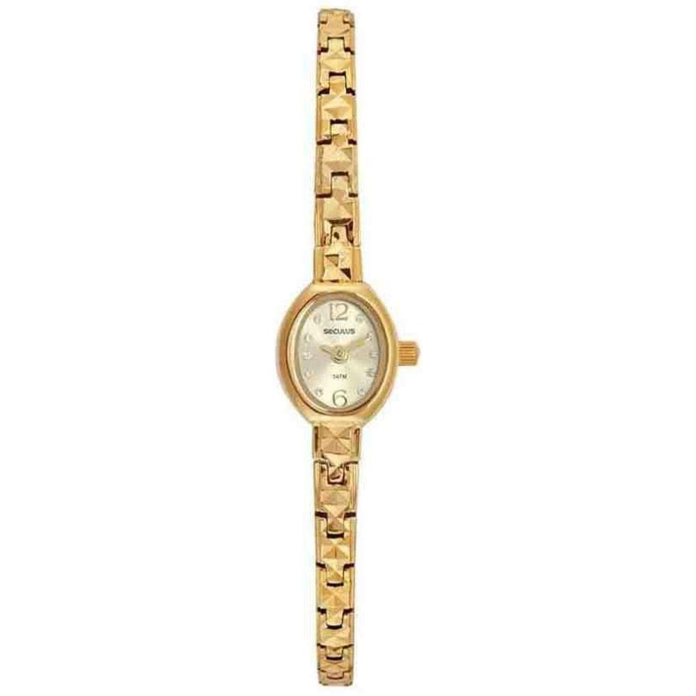 Relógio Dourado Feminino Seculus Clássico 20176Lpsvdb3