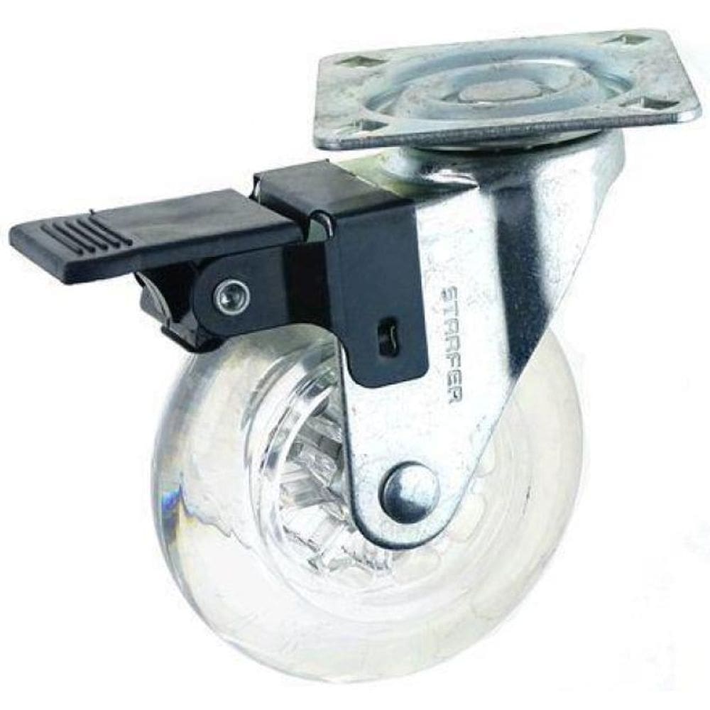 Kit 4 Rodízio Giratório Silicone 75Mm Com Trava Starfer