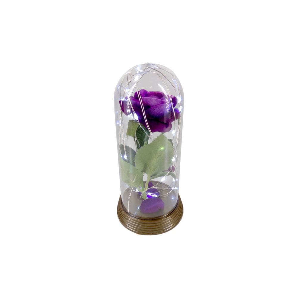 Cúpula A Rosa Roxo Encantada A Bela E A Fera Luminária