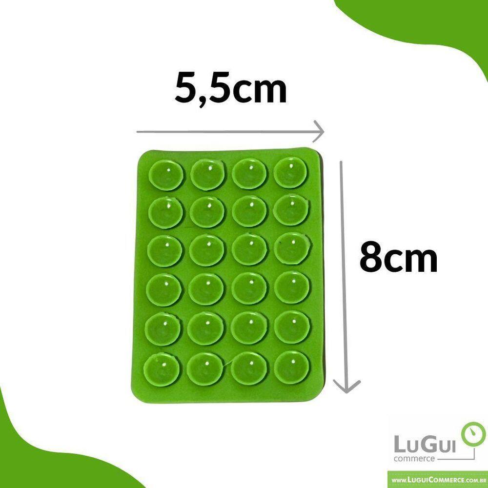 Suporte Silicone Com Ventosa Celular Para Superfície - Verde