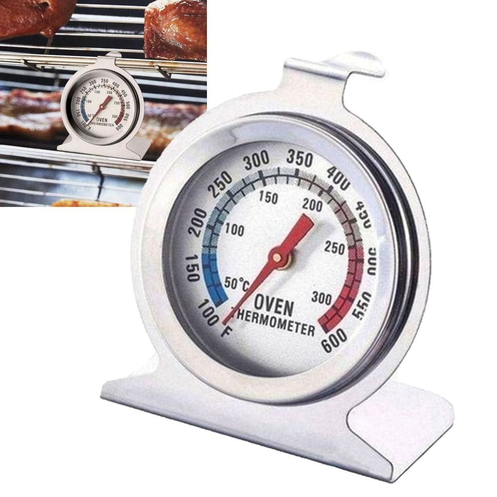 Termometro Analogico Forno 300 Graus Inox Culinaria Cozinha Refeiçao Churrasqueira Domestico Profissional Alta Temperatura Resistente