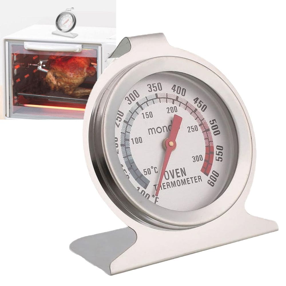 Termometro Analogico Forno 300 Graus Inox Cozinha Preparo Refeiçao Culinaria Churrasqueira Profissional Domestico Resistente Alta Temperatura Precisao