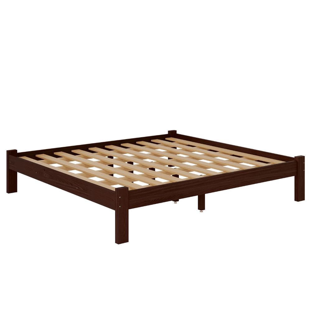 Cama King Size Turca New Em Madeira Maciça Cor Castanho