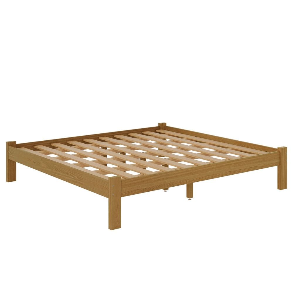 Cama King Size Turca New Em Madeira Maciça Cor Nogueira