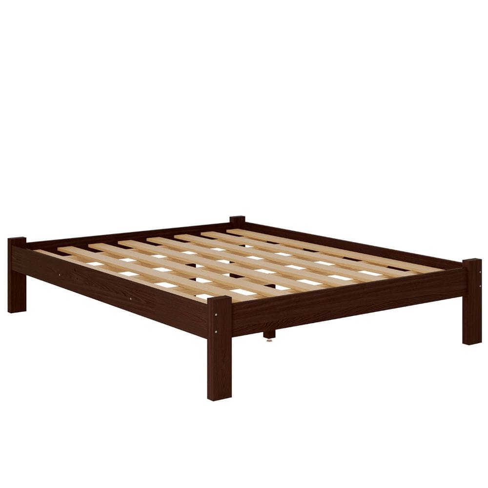 Cama Queen Turca New Madeira Maciça Cor Castanho