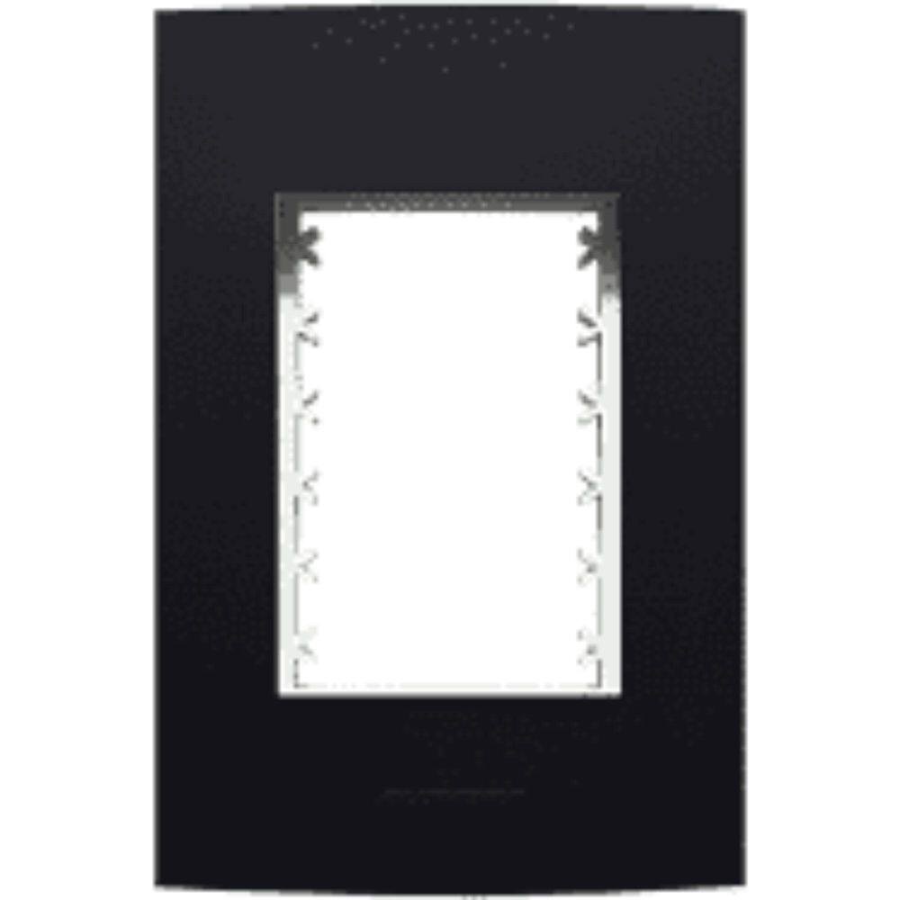 Inova Class Placa 4X2 3 Seções Preto Ebano Fosco