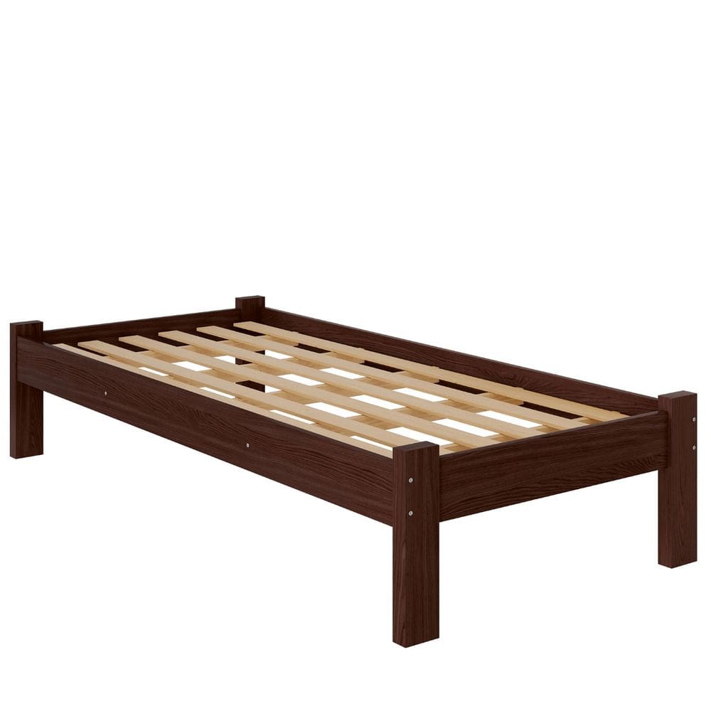 Cama Solteiro Turca New Madeira Maciça Cor Castanho