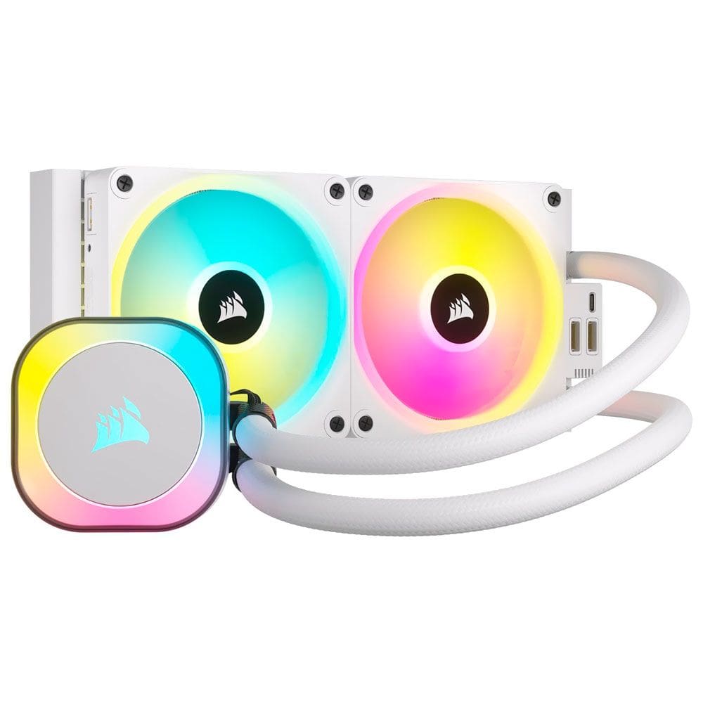 Water Cooler Corsair Icue LINK H100I RGB White Aio 240MM P/ INTEL/AMD RGB Branco - CW-9061005-WW