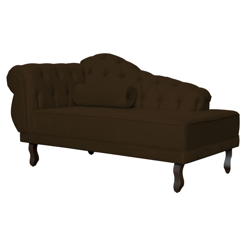 Recamier Larissa Lado Direito 1,20 cm Veludo Marrom - Montanaris Decor