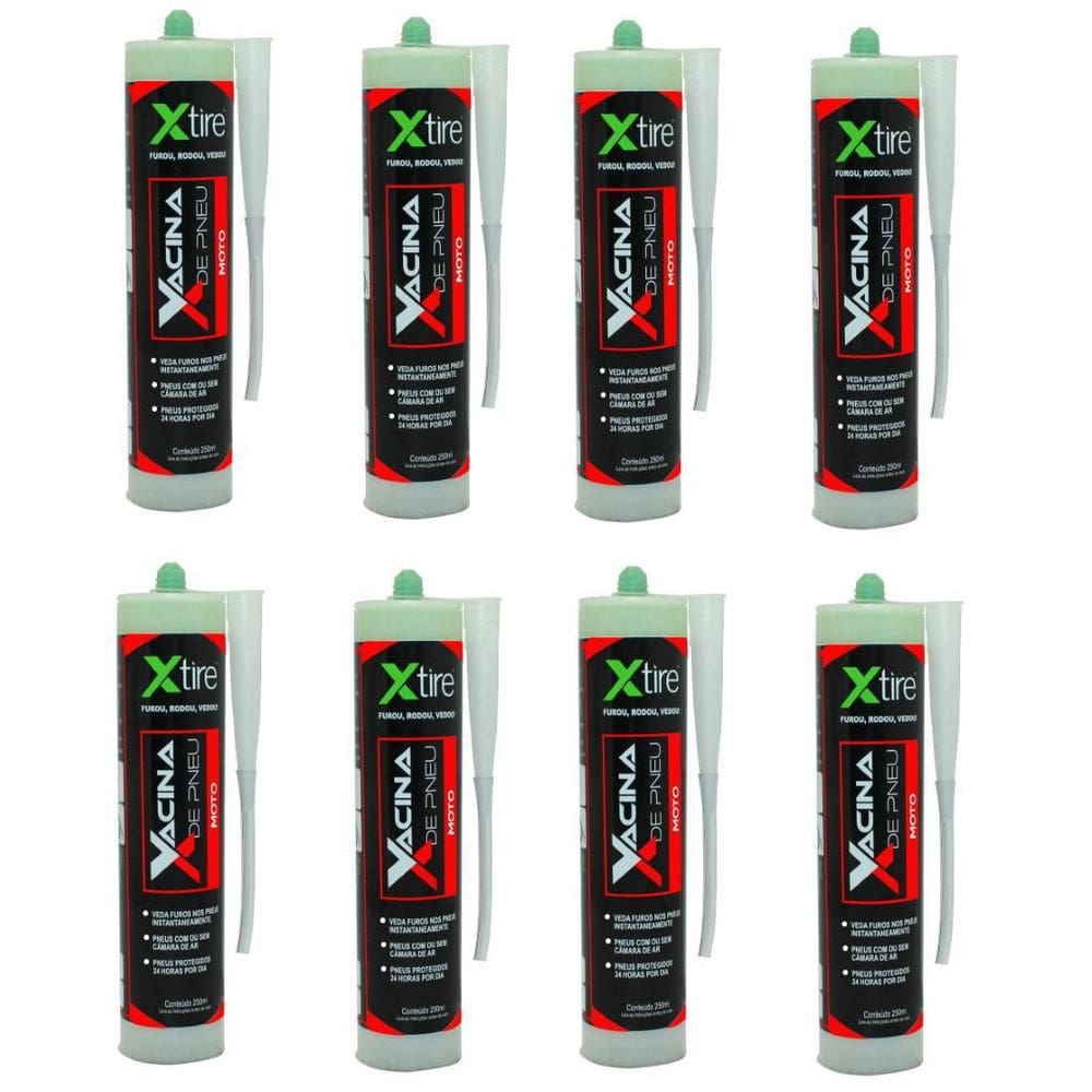 Anti Furo Selante Pneus Com Sem Câmara Xtire 8 Frascos 250Ml