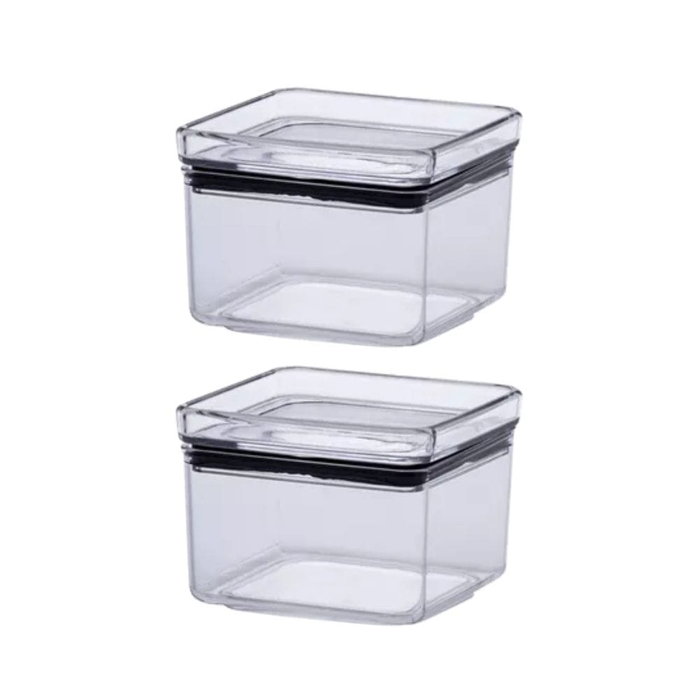 Kit com 2 Potes Hermético Mantimentos Recipientes De Acrílico 480ML Transparente Alimentos Empilhável Cozinha