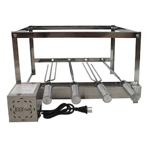 Churrasqueira Gira Grill Inox 4 Espetos Giratório Issi Grill