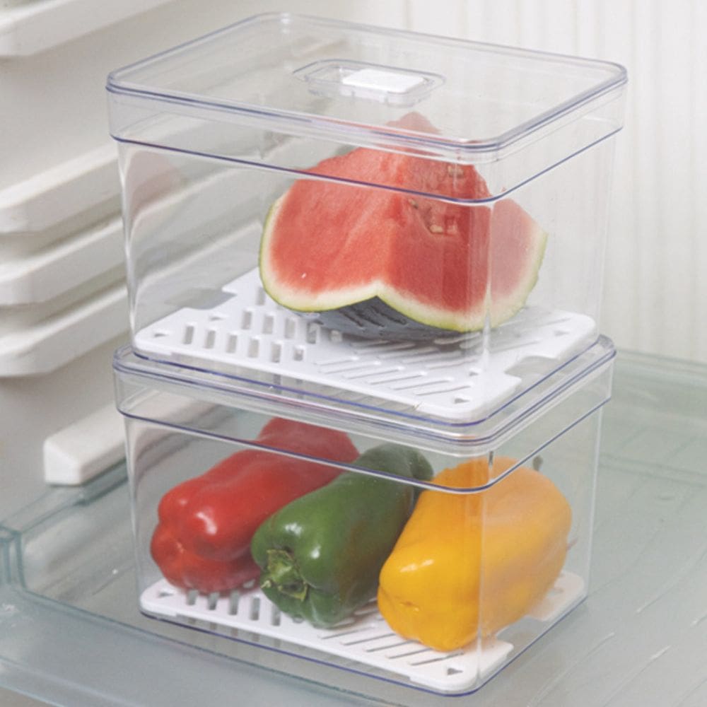 Kit 2 UN Organizadores De Alimentos Quadrado Resistente Medio
