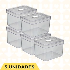 Caixa Organizaodora Transparente Acrilico Quadrado Jogo 5 UN