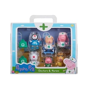 Conjunto Bonecos Peppa Pig Médicos e Enfermeiros - 6 Figuras