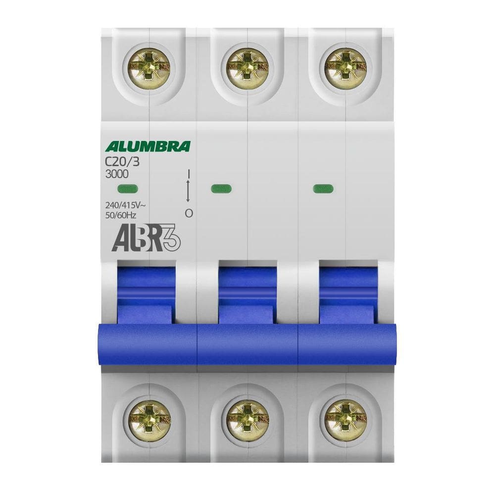 Disjuntor Tripolar 3P 20A Curva C Albr3 Alumbra